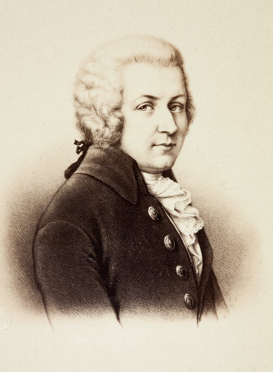 Retrato de Wolfgang Amadeus Mozart de Unknown photographer