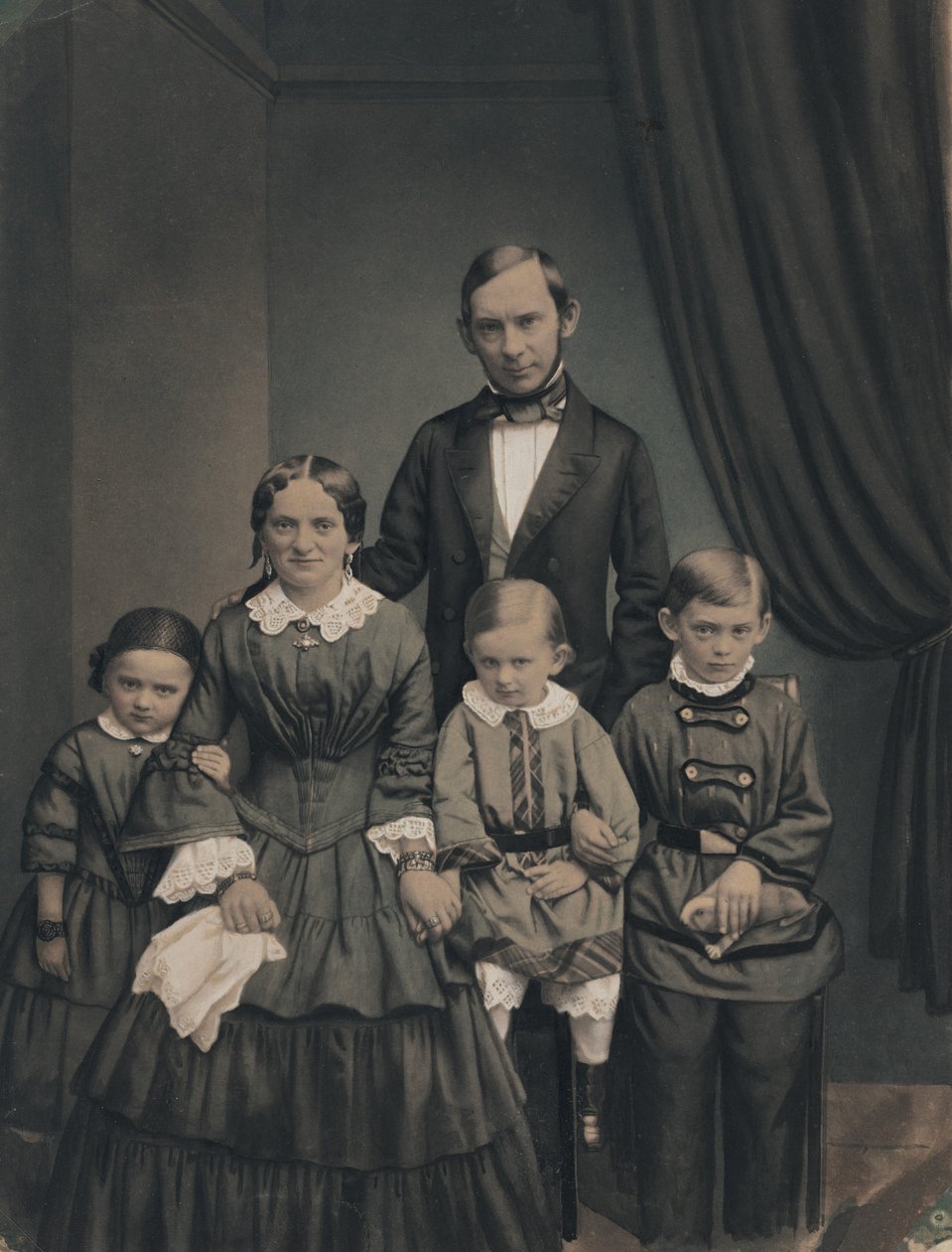 Retrato de uma família, década de 1850 (foto) de Unknown photographer