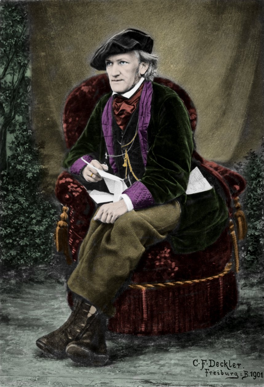 Retrato do compositor Richard Wagner (1813-1883) na Villa Tribschen em Lucerne, Suíça. de Unknown photographer
