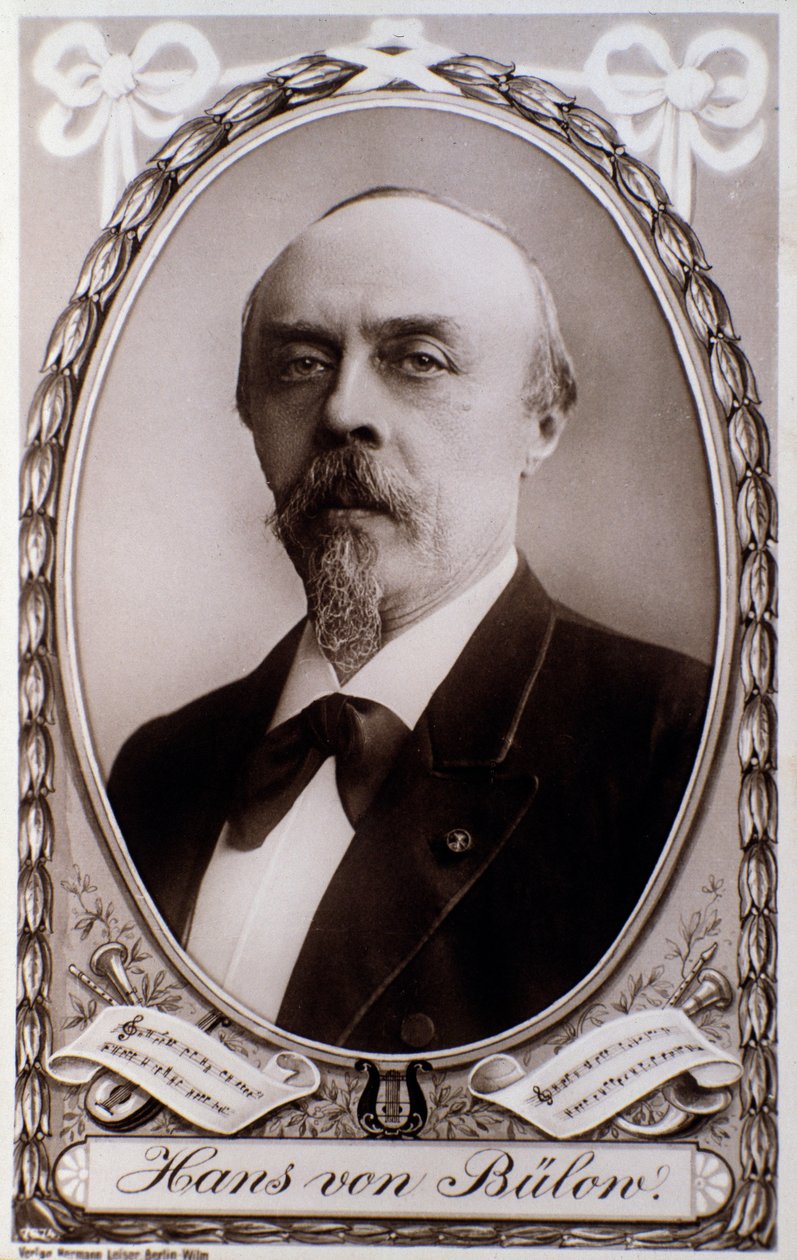 Retrato do diretor e pianista alemão Hans von Bulow (foto a p/b de Unknown photographer