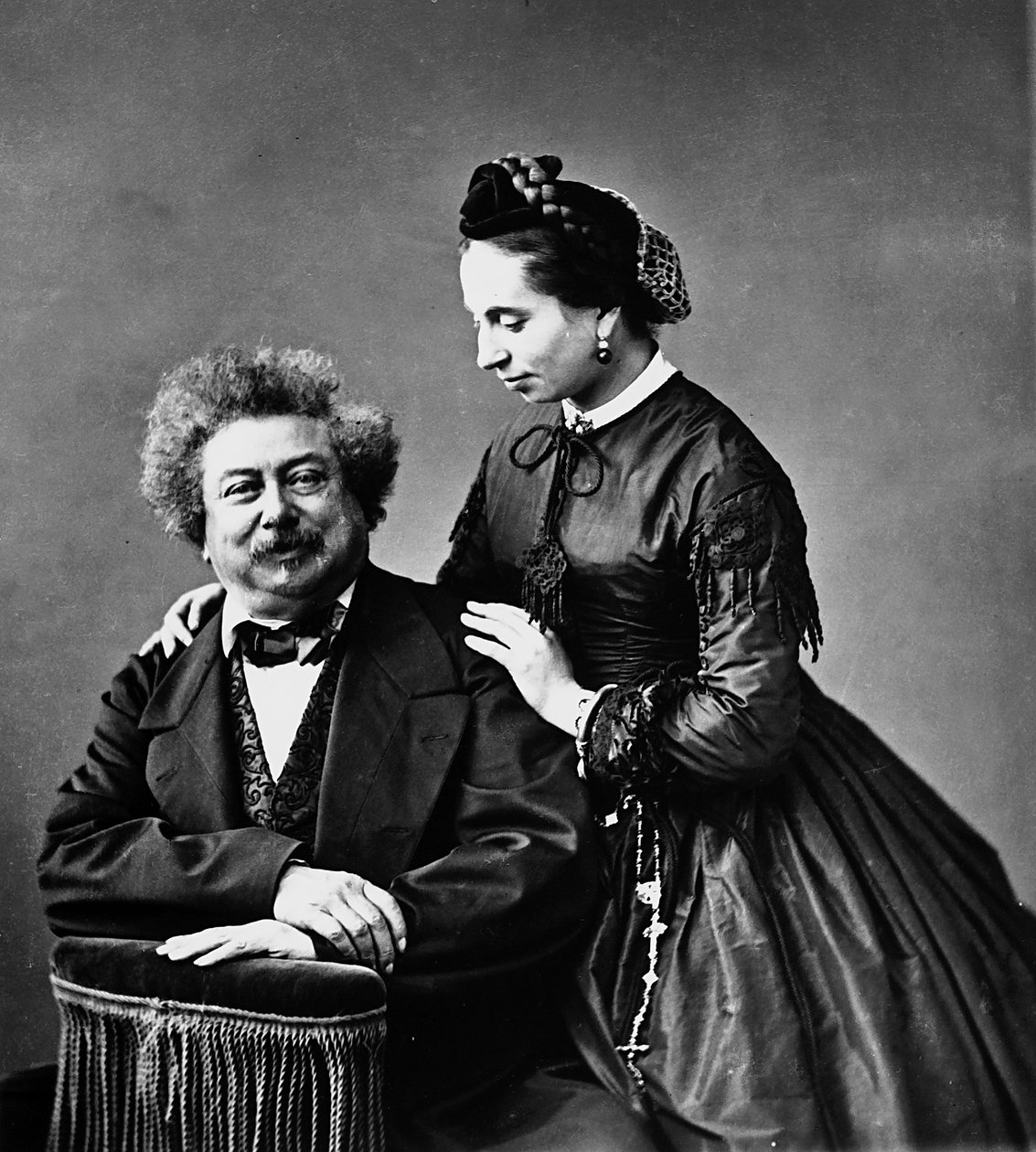 Retrato do escritor Alexandre Dumas com a sua filha de Unknown photographer