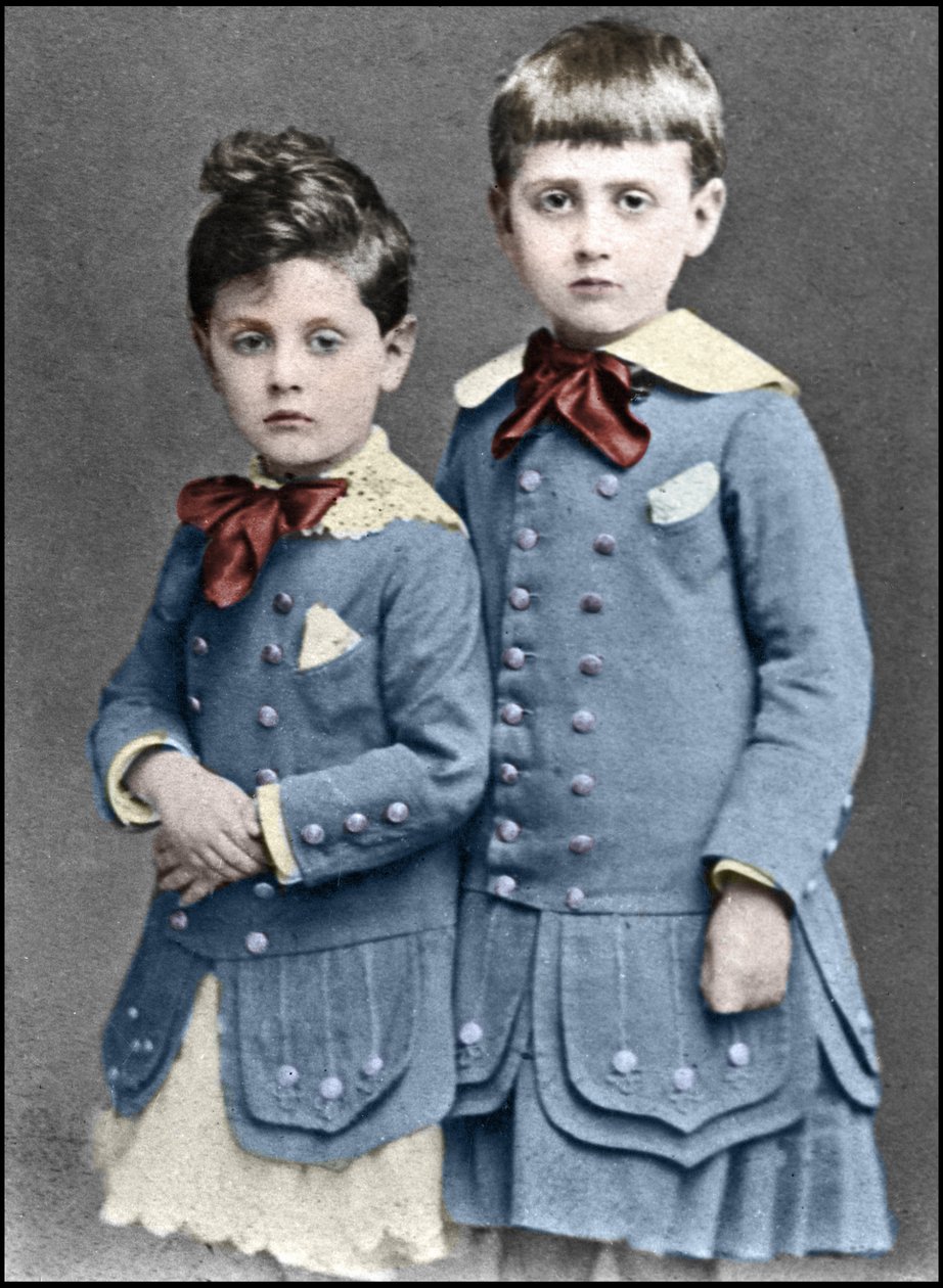 Robert e Marcel Proust crianças em 1877. de Unknown photographer