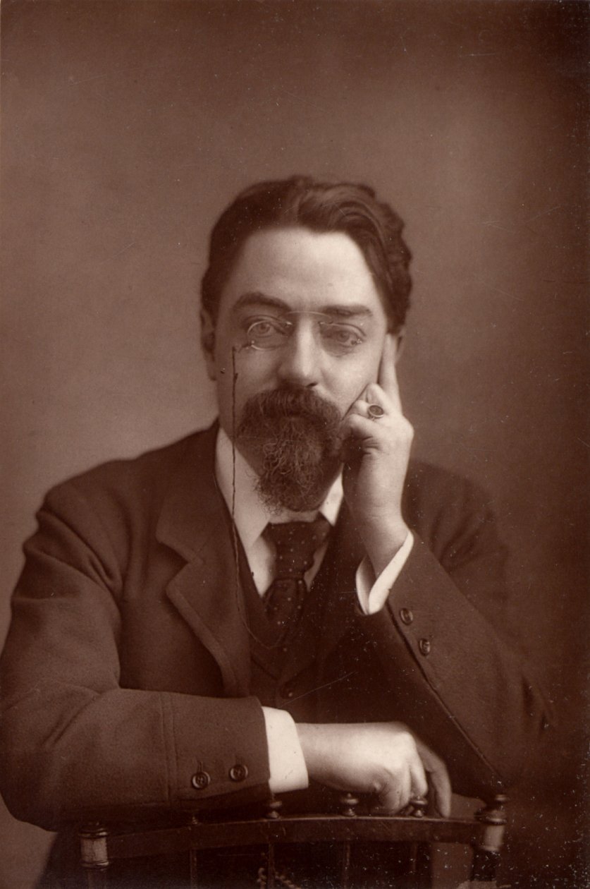 Sidney Webb, Barão de Passfield (1859-1947), economista político e reformador social inglês, c.1890 (fotografia a preto e branco) de Unknown photographer