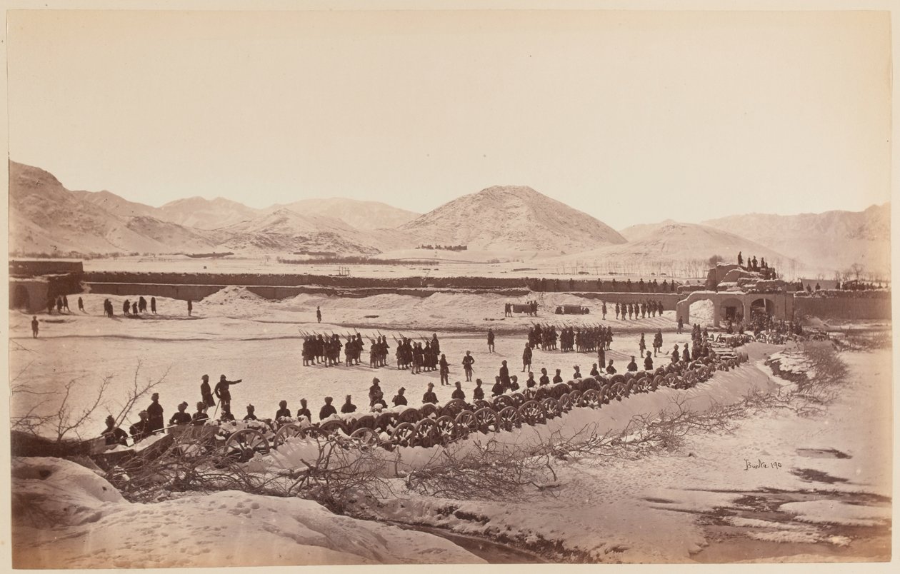 The Laager and Abattis, Sherpur Cantonment, Dezembro de 1879 (foto a p/b) de Unknown photographer