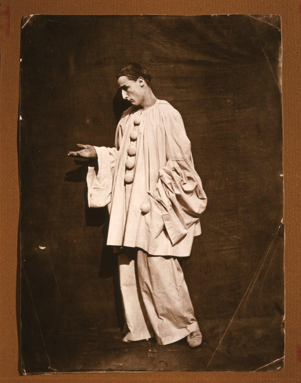 O mímico Jean-Charles Deburau como Pierrot (foto) de Unknown photographer