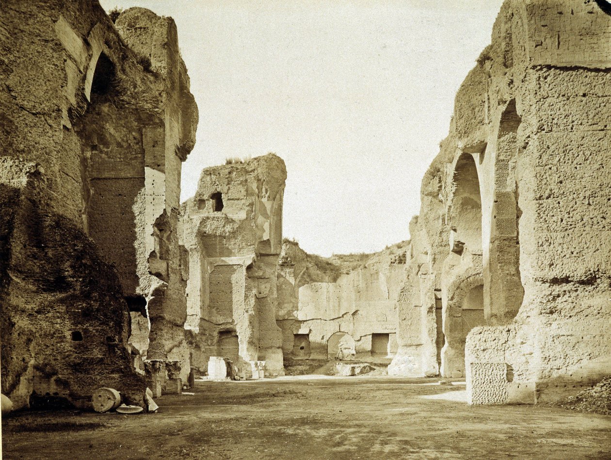As ruínas dos banhos térmicos de Caracalla em Roma de Unknown photographer