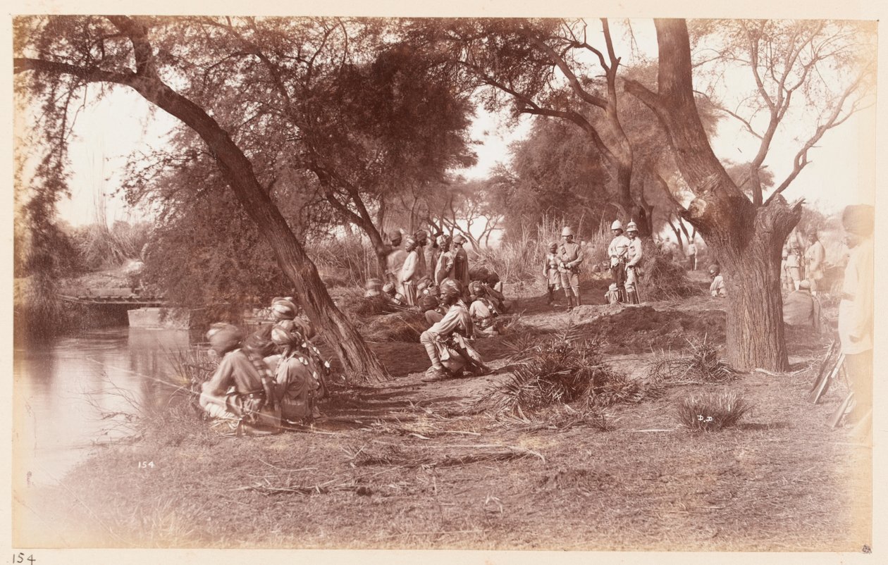 A apreensão da ponte do canal de Alipur por Guides Cavalry, Delhi Camp of Exercise, 1885 de Unknown