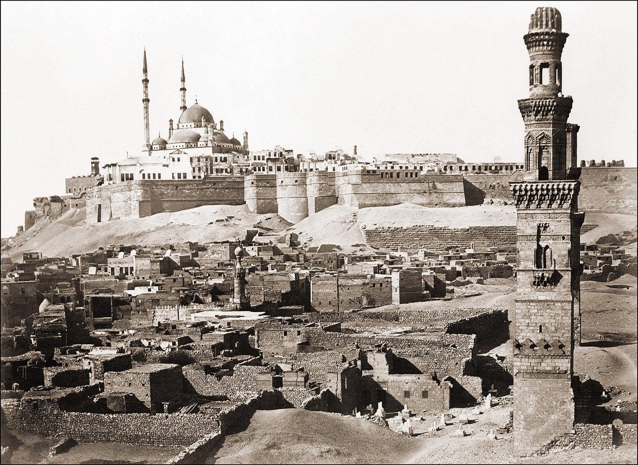 Vista do Cairo, fotografia por volta de 1870. de Unknown photographer