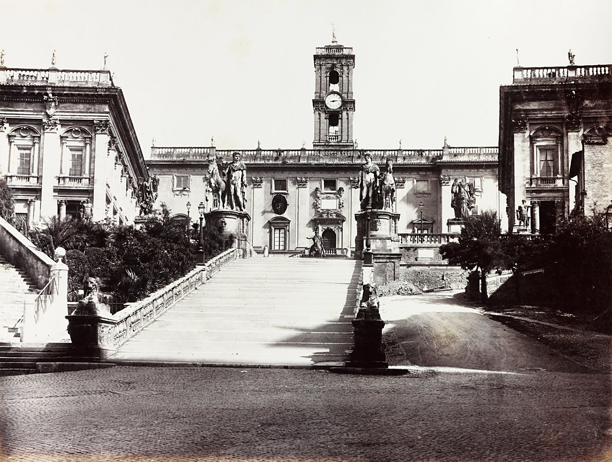 Vista do Campidoglio com o Palazzo Senatorio, Roma de Unknown photographer