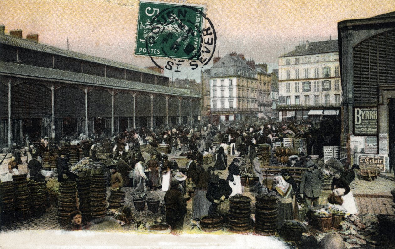 Vista da Grande Marche em Rouen, Sena marítima, Normandia (O mercado em Rouen, Normandia) Postais do início do século XX de Unknown photographer