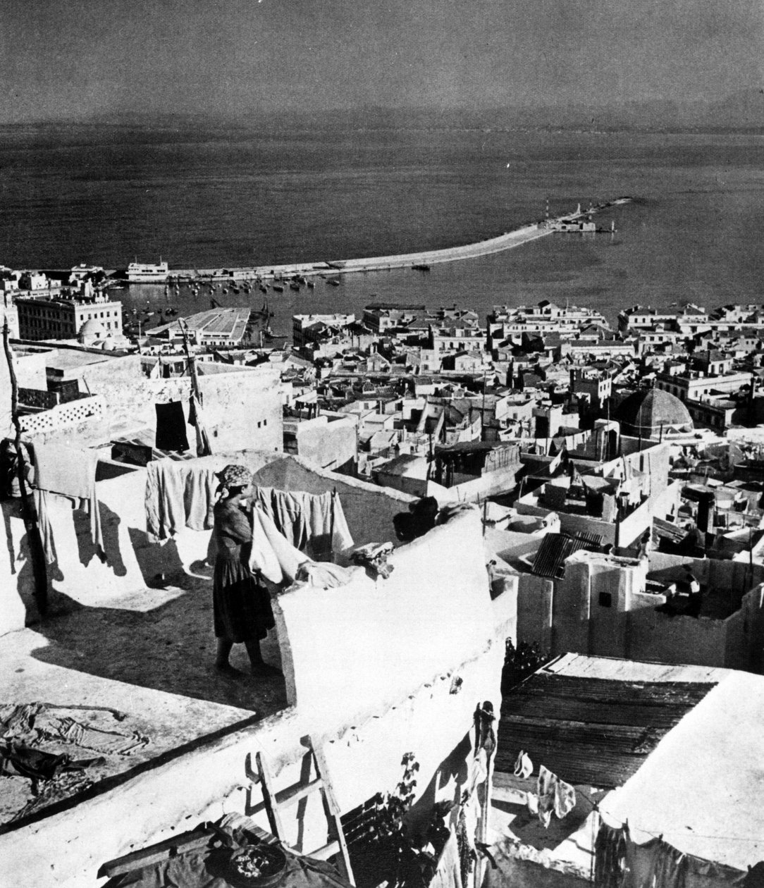 Vista do porto e da cidade de Argel, sd de Unknown photographer