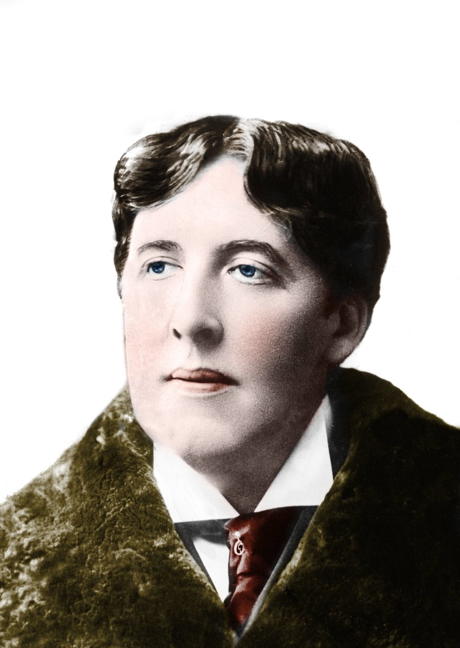retrato do escritor Oscar Wilde por volta de 1900. Fotografia do século XIX de Unknown photographer