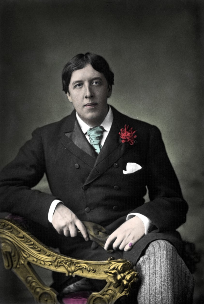 retrato do escritor Oscar Wilde. Fotografia do século XIX de Unknown photographer