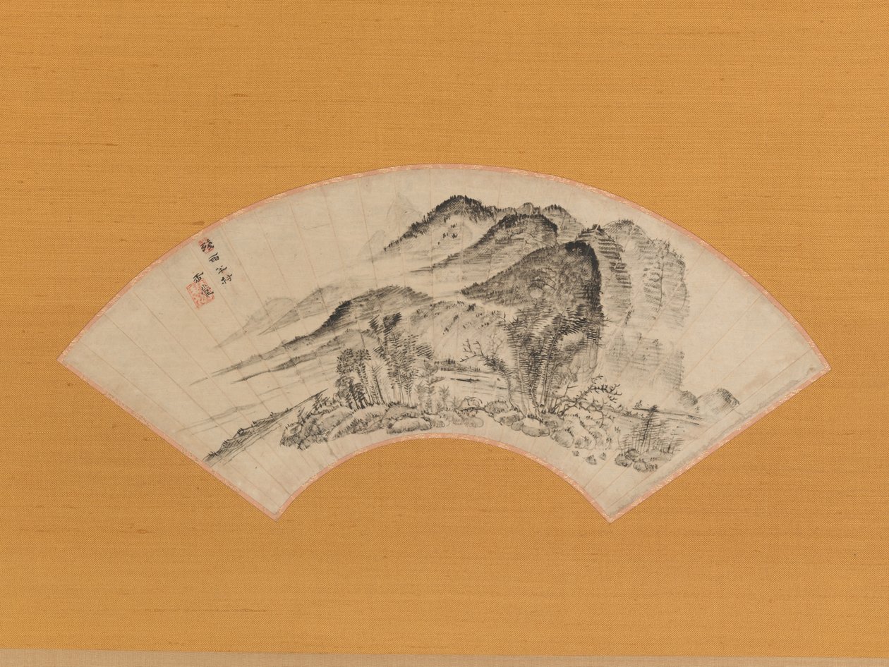 Chuva persistente sobre metade da aldeia, ca. 1815-20. de Uragami Gyokudo