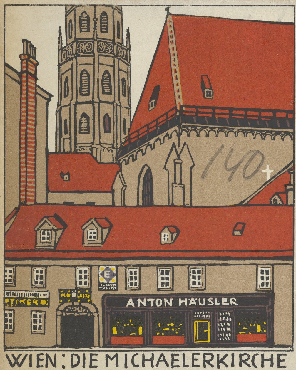 Viena: Igreja de São Miguel Viena: Die Michaelerkirche, 1908. de Urban Janke