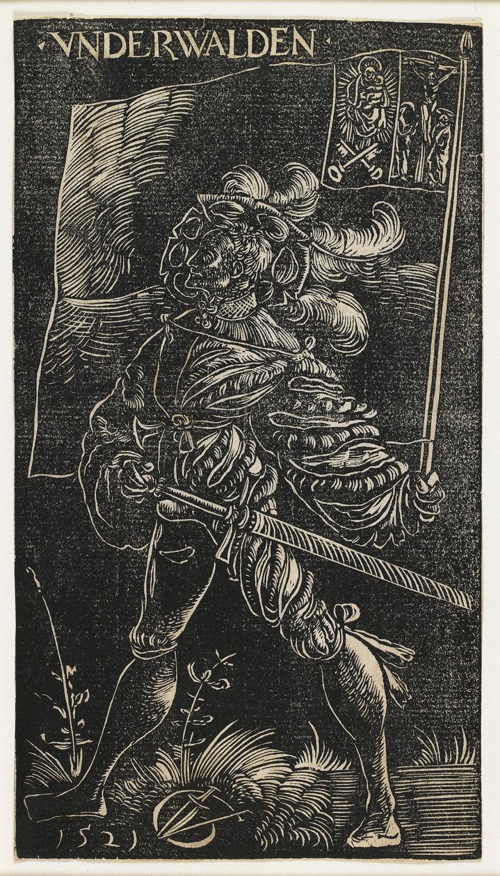 O portador padrão de Unterwalden, 1521 de Urs Graf