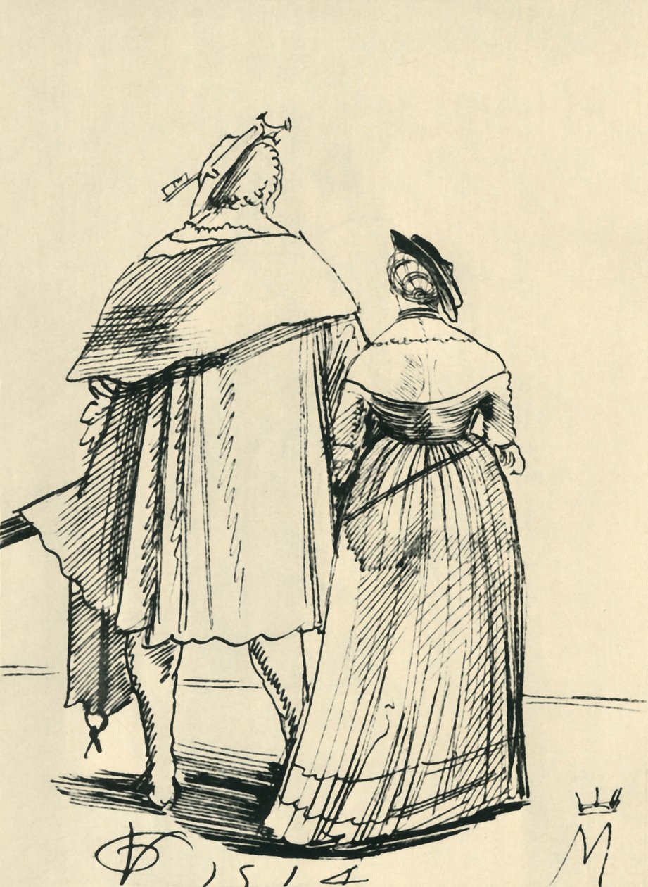 Casal andando, 1514, 1943. de Urs Graf