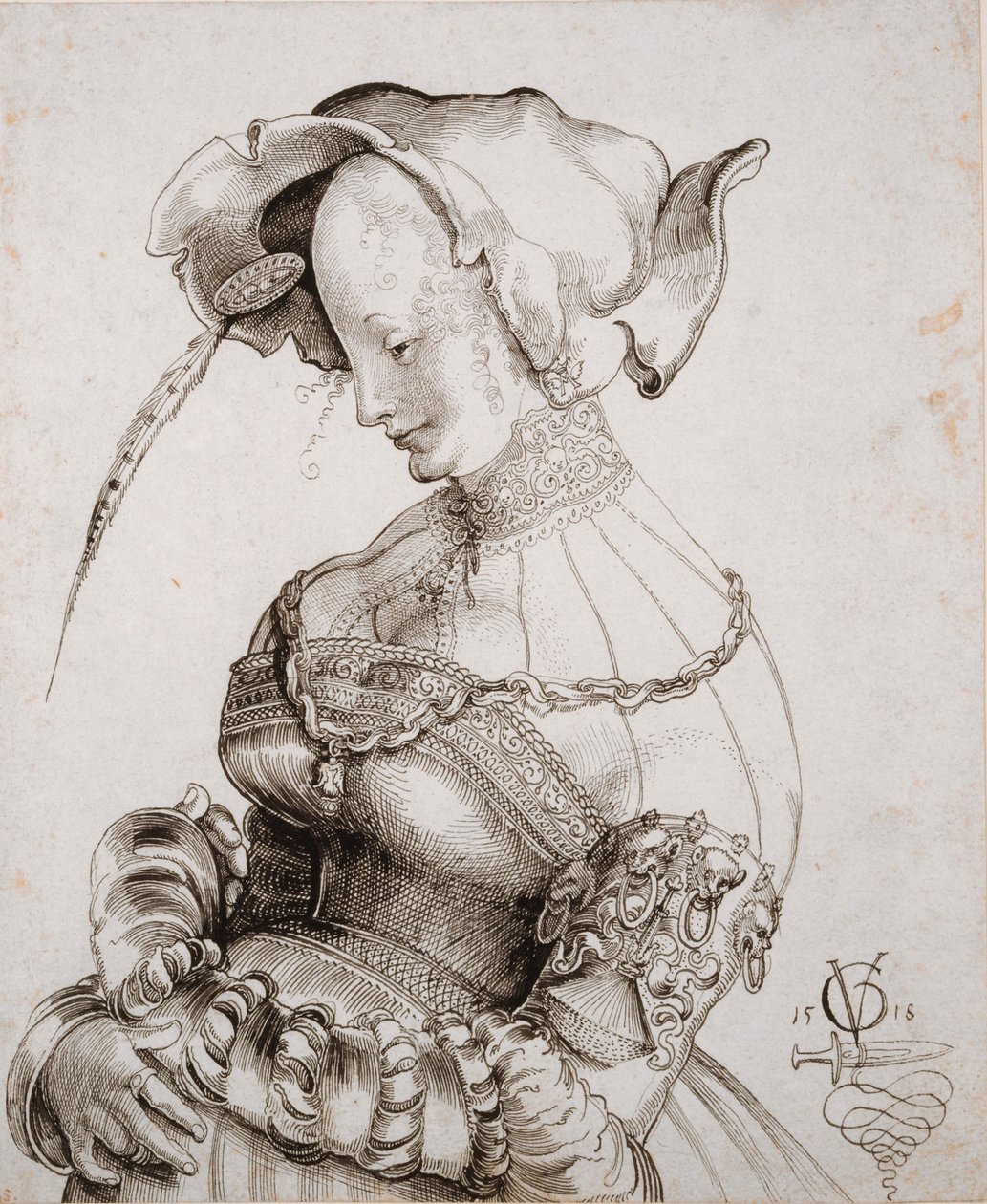 Prostituta em Meia Figura, 1518. de Urs Graf