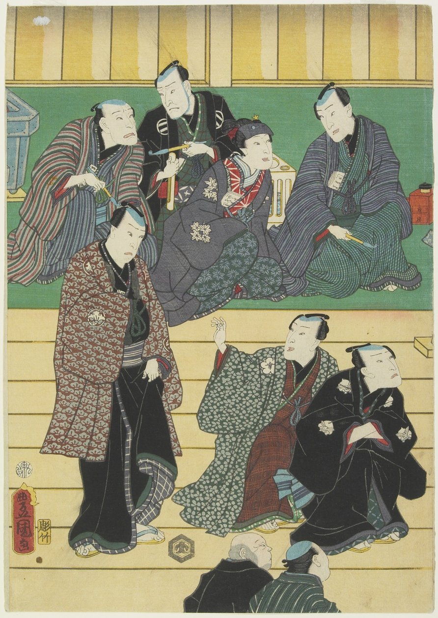 (Ensaio de uma peça de Kabuki), setembro de 1860 de Utagawa Kunisada