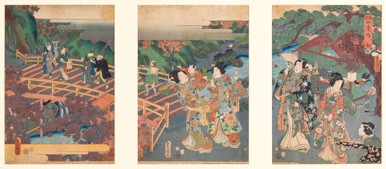 Outono, início dos anos 1850 (xilogravura) de Utagawa Kunisada