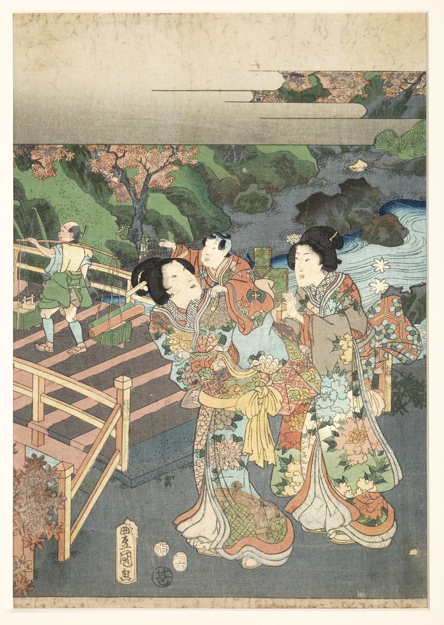 Outono, início dos anos 1850 (xilogravura) de Utagawa Kunisada