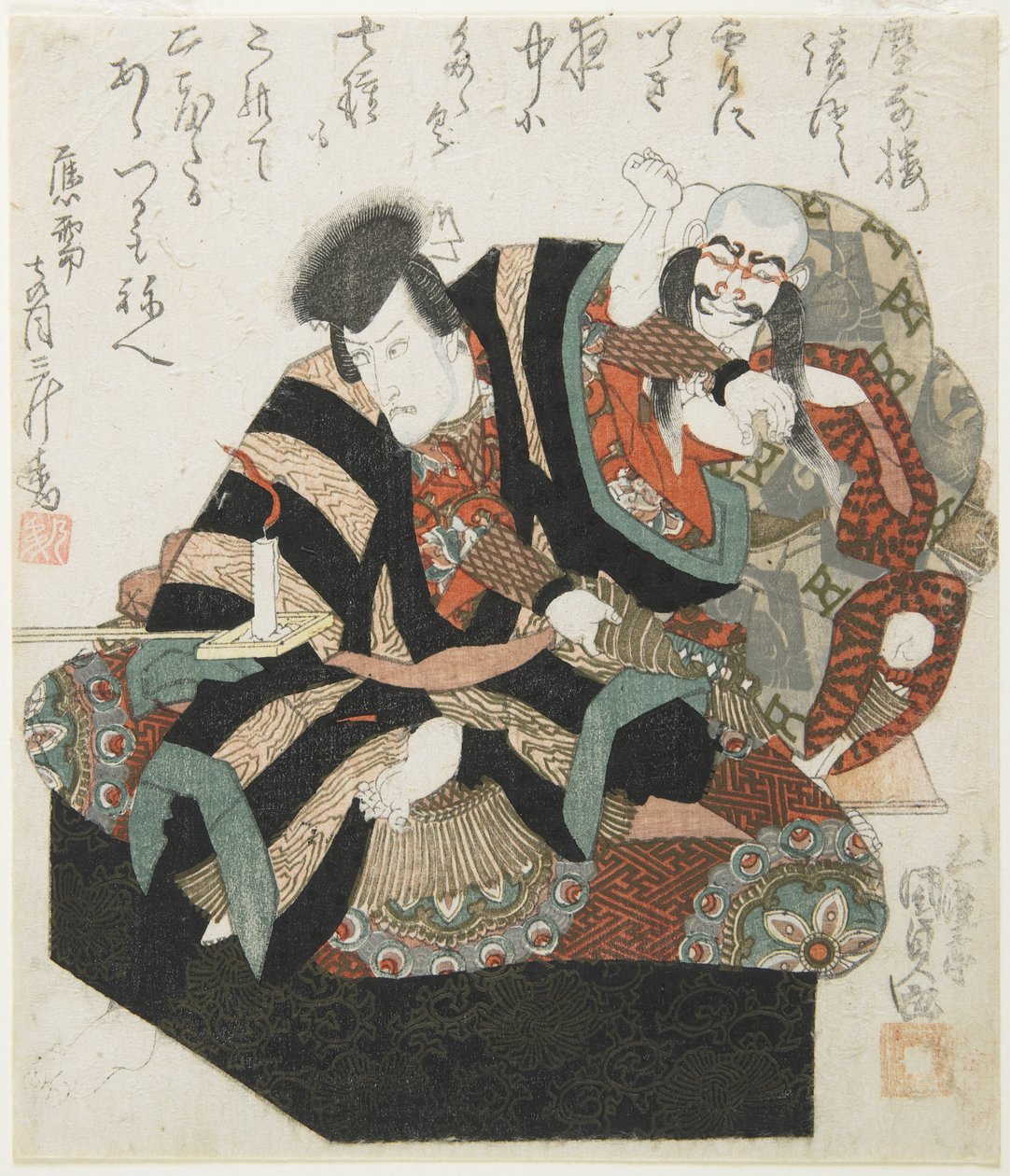 Dois atores de um Kabuki Play, meados do século XIX de Utagawa Kunisada