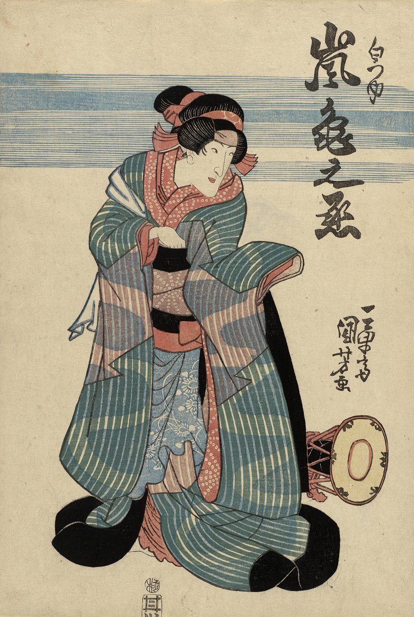 Ator Arashi Kamenojo II como Shiratsuyu, c.1840 (impressão de woodblock de cor) de Utagawa Kuniyoshi