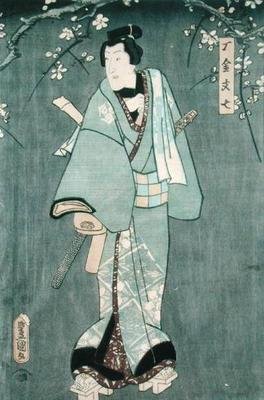 Detalhe da personagem um de "Cinco personagens de uma peça de teatro de Toyokuni" (ver também 157884 de Utagawa Kunisada