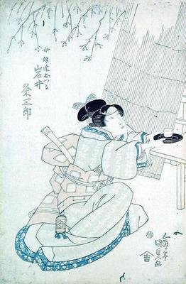 Iwai Kumesaturo como Date Otsura, uma Menina da Casa de Chá (impressão em bloco de madeira) de Utagawa Kunisada