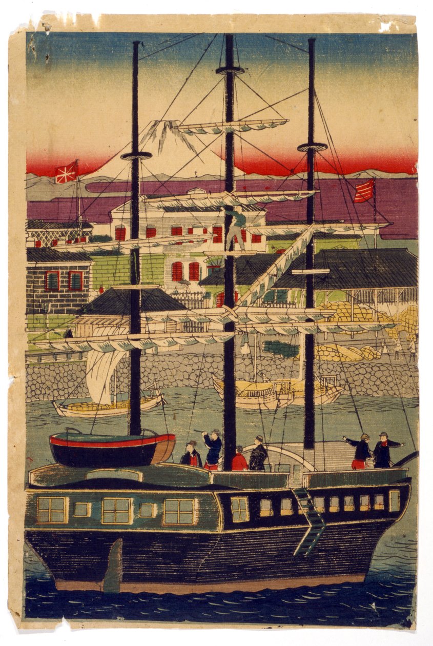 Porto de Quioto, Japão de Utagawa (1786 1865) Kunisada