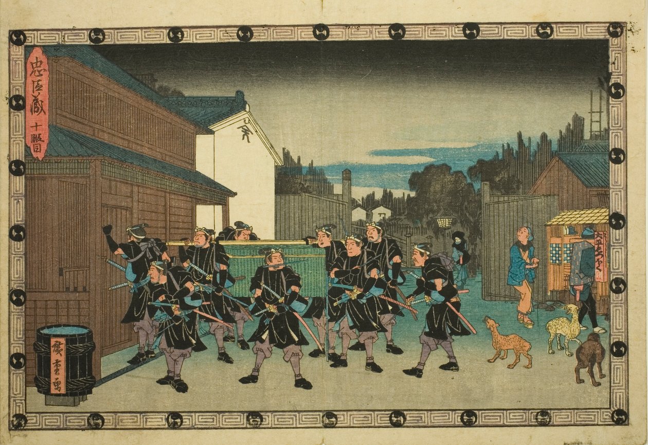 Ato 10 (Judanme), da série "A Vingança dos Retentores Leais (Chushingura)" de Utagawa Hiroshige