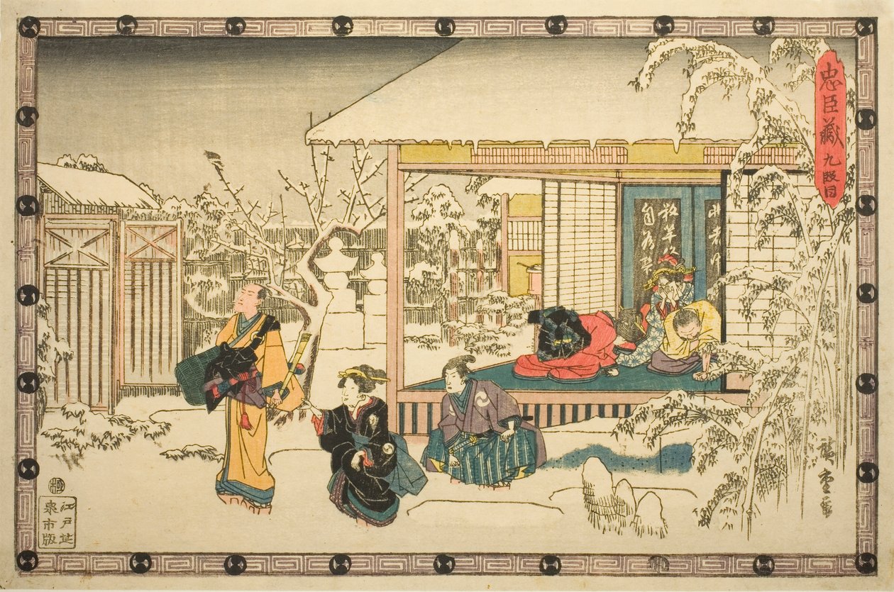 Ato 9 (Kyudanme), da série "A Vingança dos Retentores Leais (Chushingura)" de Utagawa Hiroshige