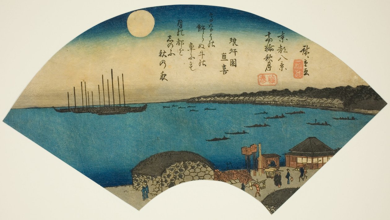 Lua de Outono em Takanawa (Takanawa shugetsu), da série "Oito Vistas da Capital Oriental (Toto hakkei)" de Utagawa Hiroshige