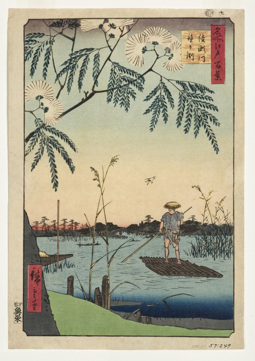 Rio Ayase e Kanegafuchi, 1857 (woodblock) de Utagawa Hiroshige