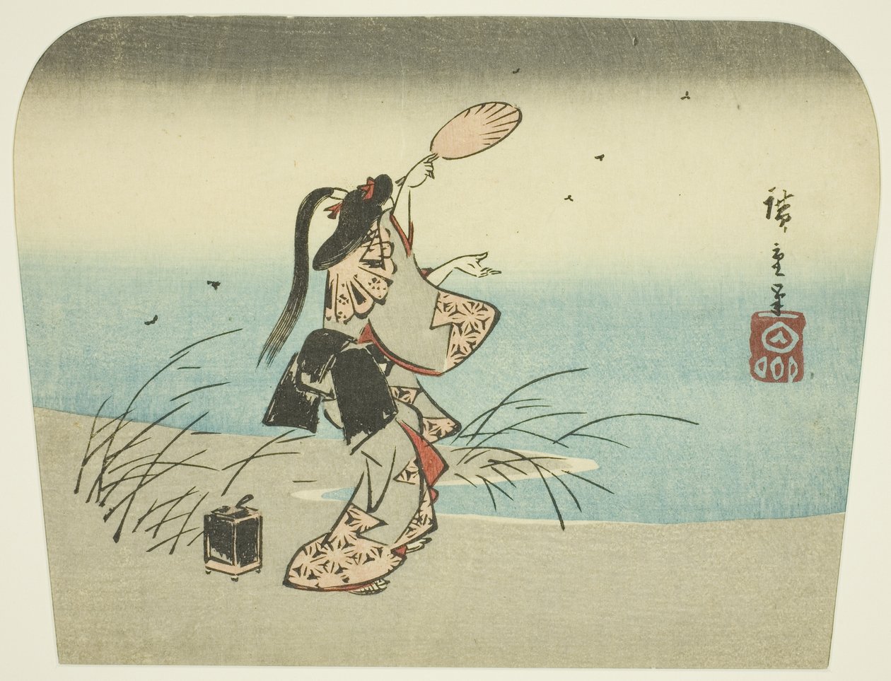 Pegando vaga-lumes de Utagawa Hiroshige