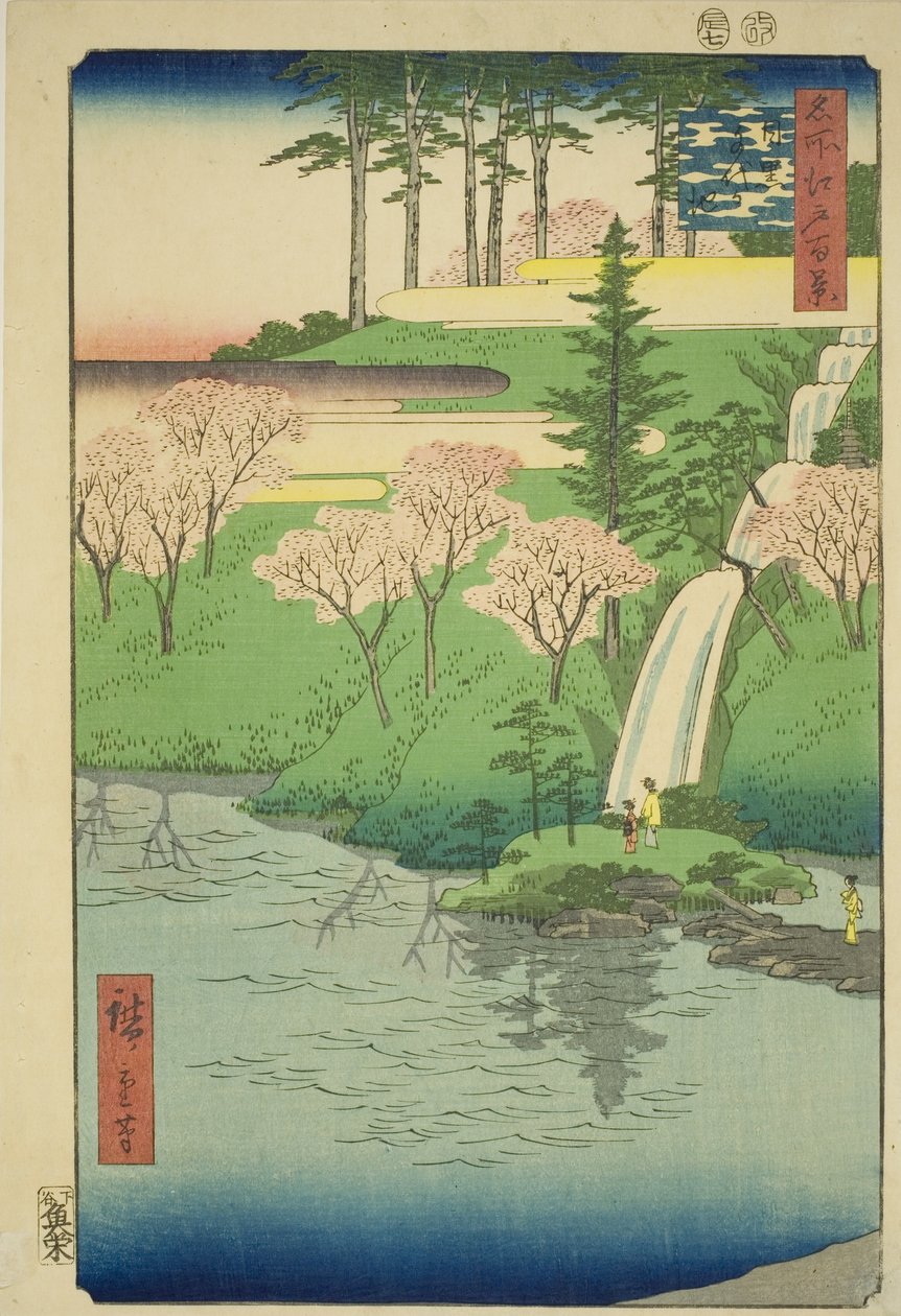 Chiyogaike Pond, Meguro (Meguro Chiyogaike), da série `` Ridge dre d fa net s views of Edo (One Hundred Famous Views of Edo)