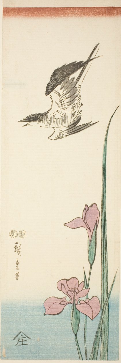 Cuco e íris de Utagawa Hiroshige