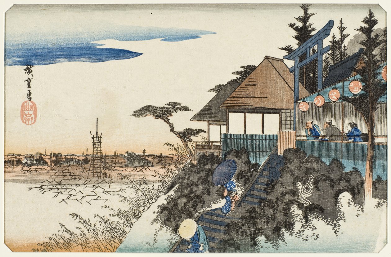 Encostamento oriental no Santuário de Kanda Myōjin de Utagawa Hiroshige