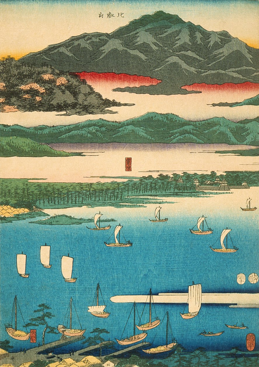 Oito vistas de Ōmi de Utagawa Hiroshige