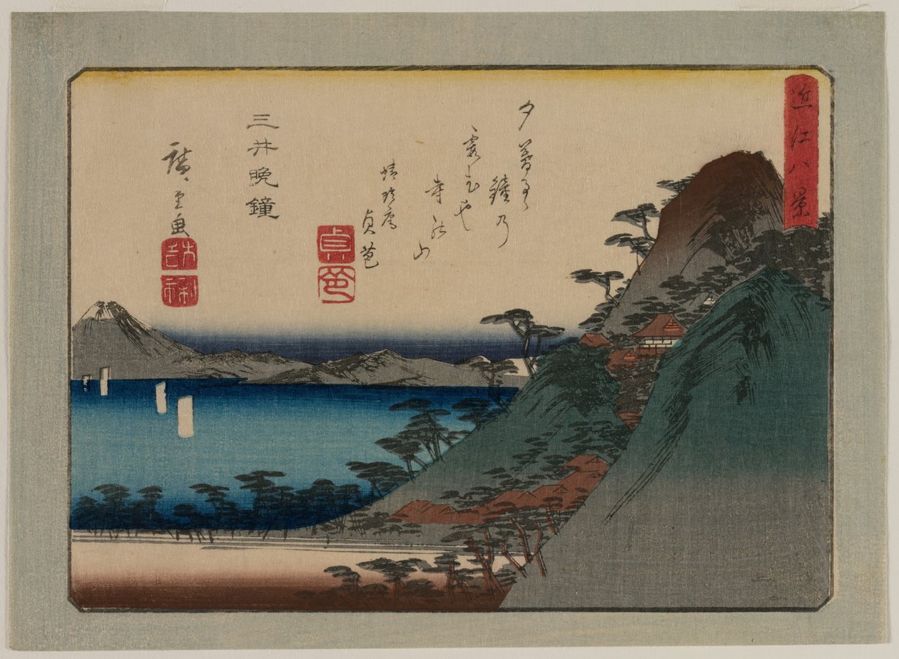 Evening Bell at Mii Temple, da série Eight Views of Omi Province de Utagawa Hiroshige