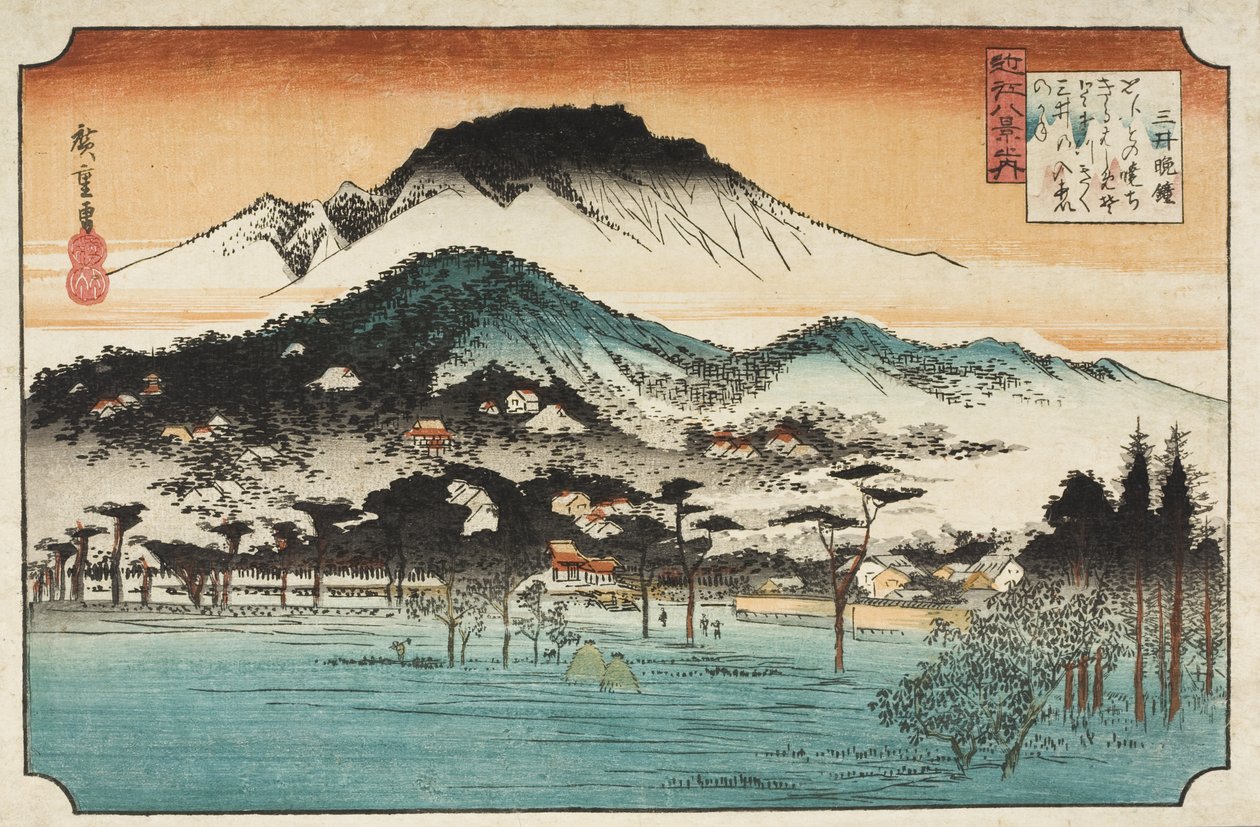 O Sino da Tarde em Miidera de Utagawa Hiroshige