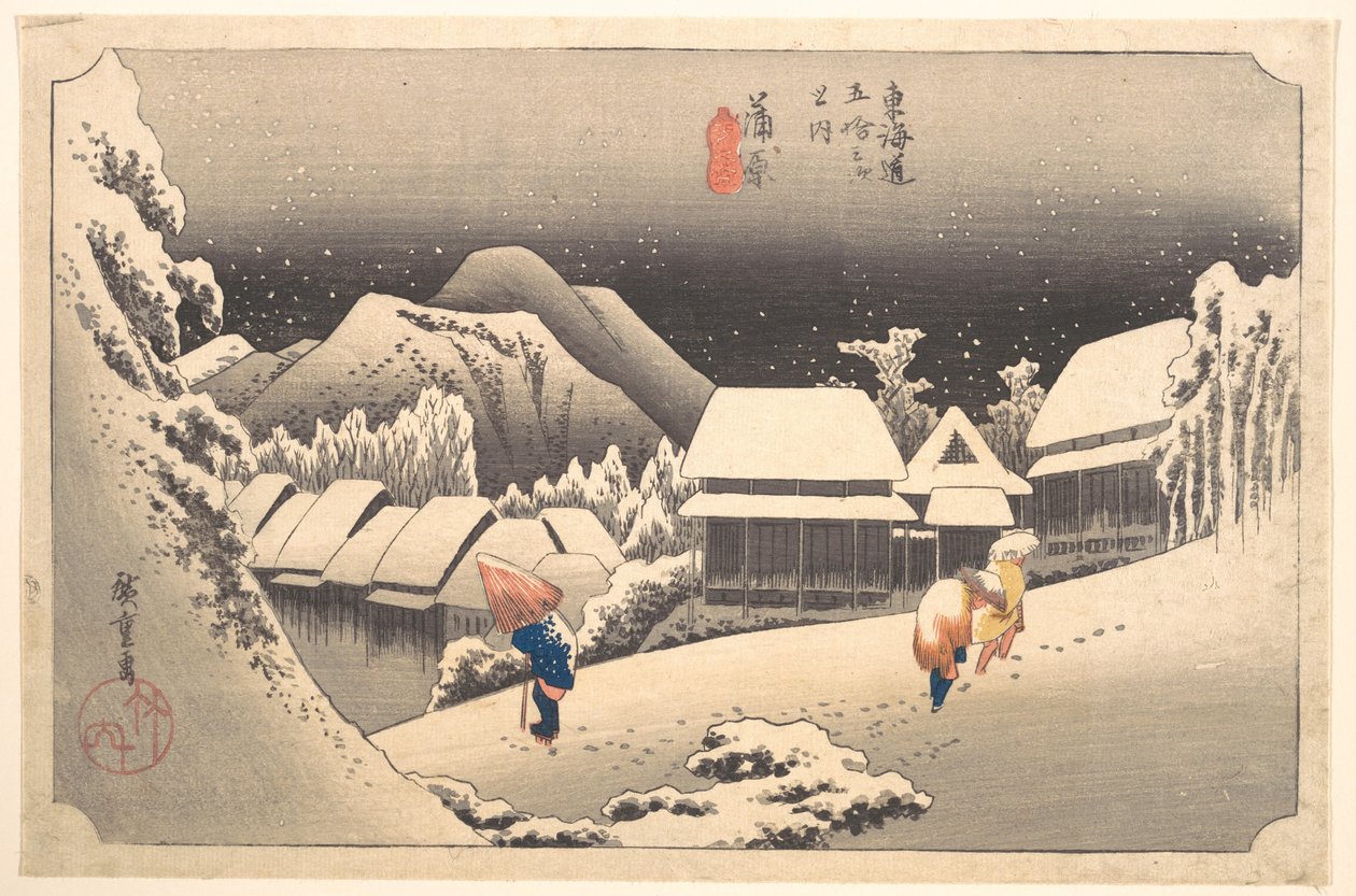 Neve ao anoitecer de Utagawa Hiroshige