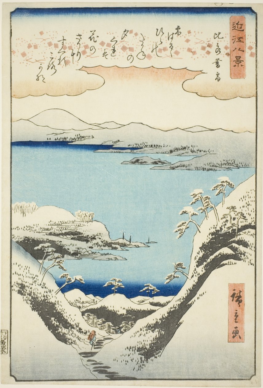 Evening Snow at Hira (Hira bosetsu), da série "Evening Snow at Hira" de Utagawa Hiroshige