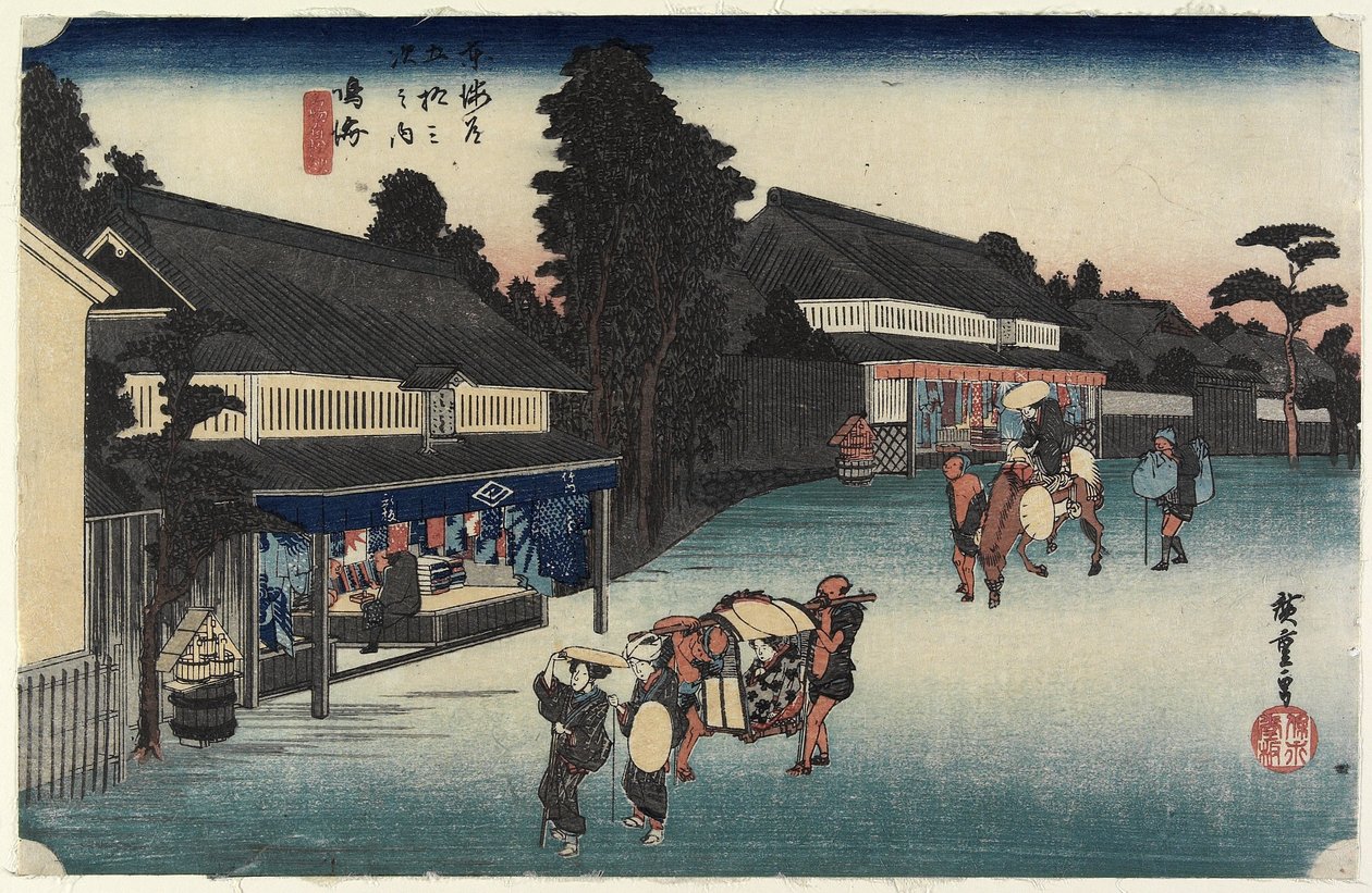 Pano Famoso de Arimatsu, Narumi, c. 1833 de Utagawa Hiroshige