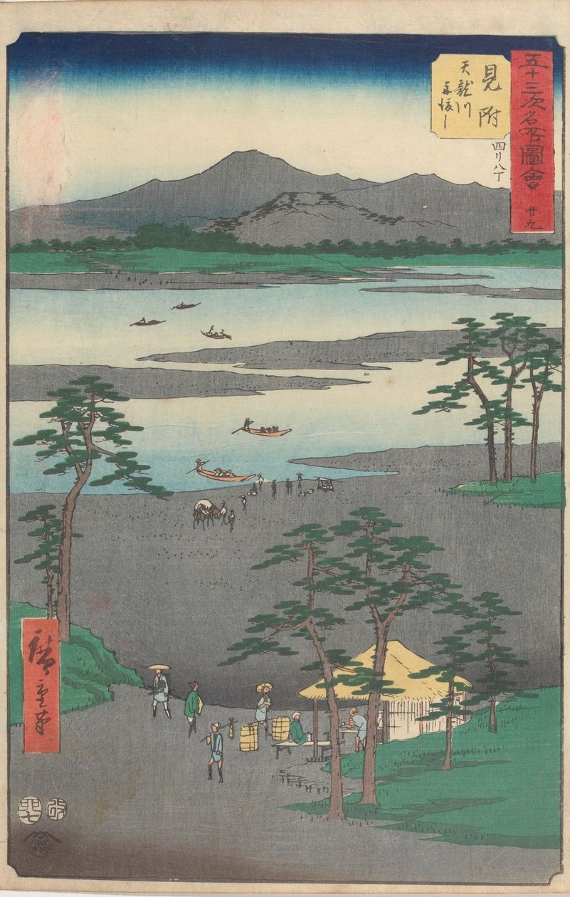 Pontos turísticos famosos das 53 estações de Utagawa Hiroshige