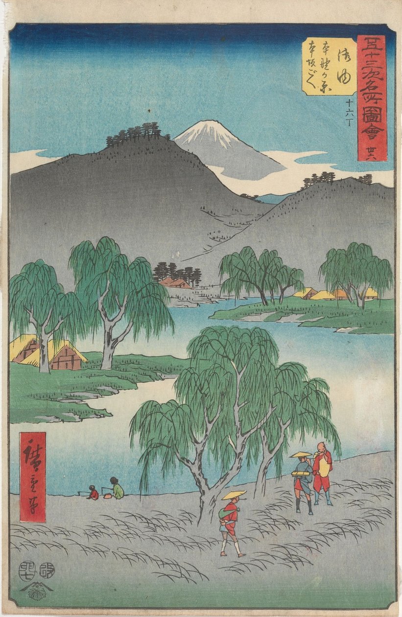 Pontos turísticos famosos das 53 estações de Utagawa Hiroshige