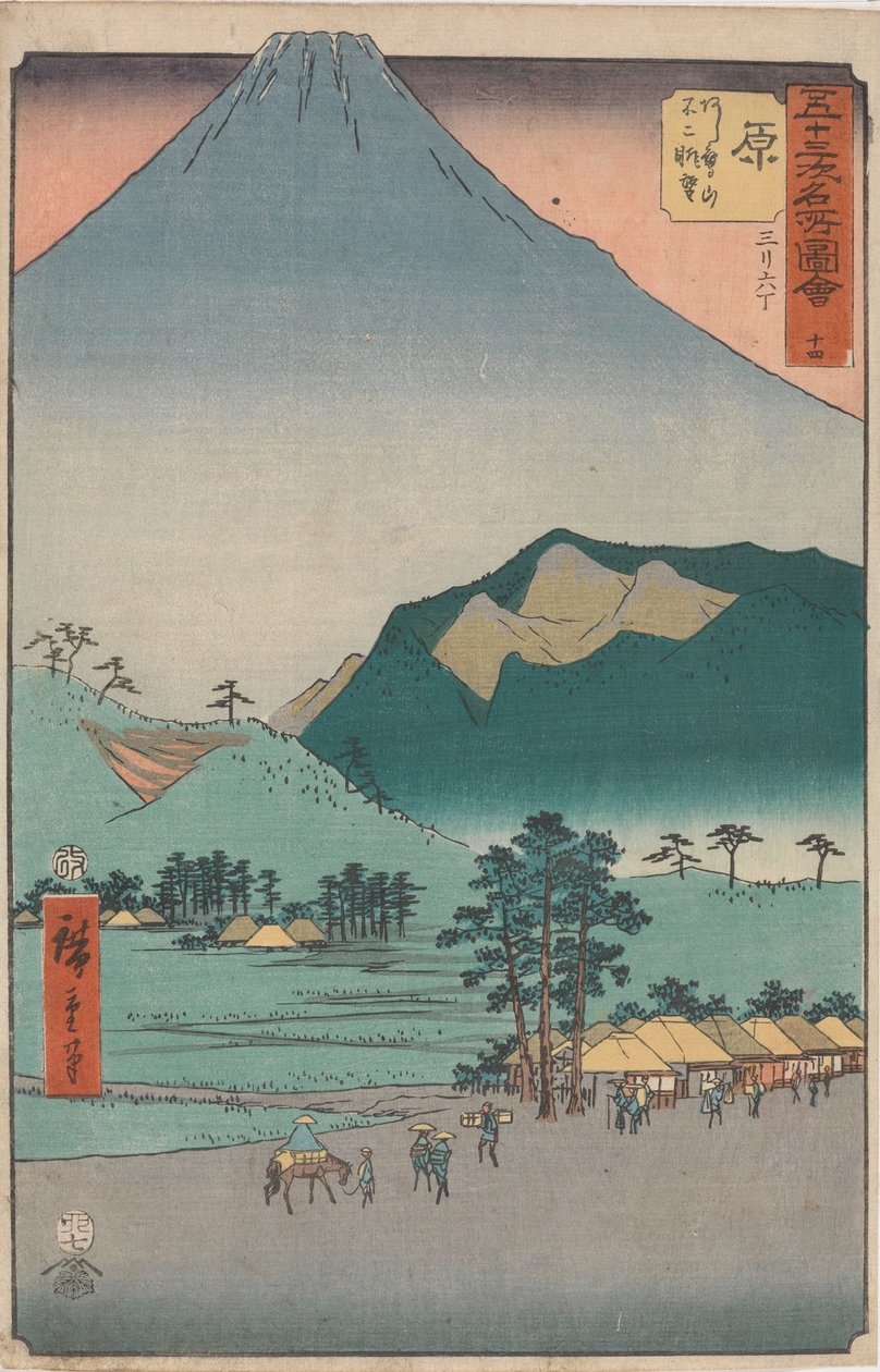Pontos turísticos famosos das 53 estações de Utagawa Hiroshige