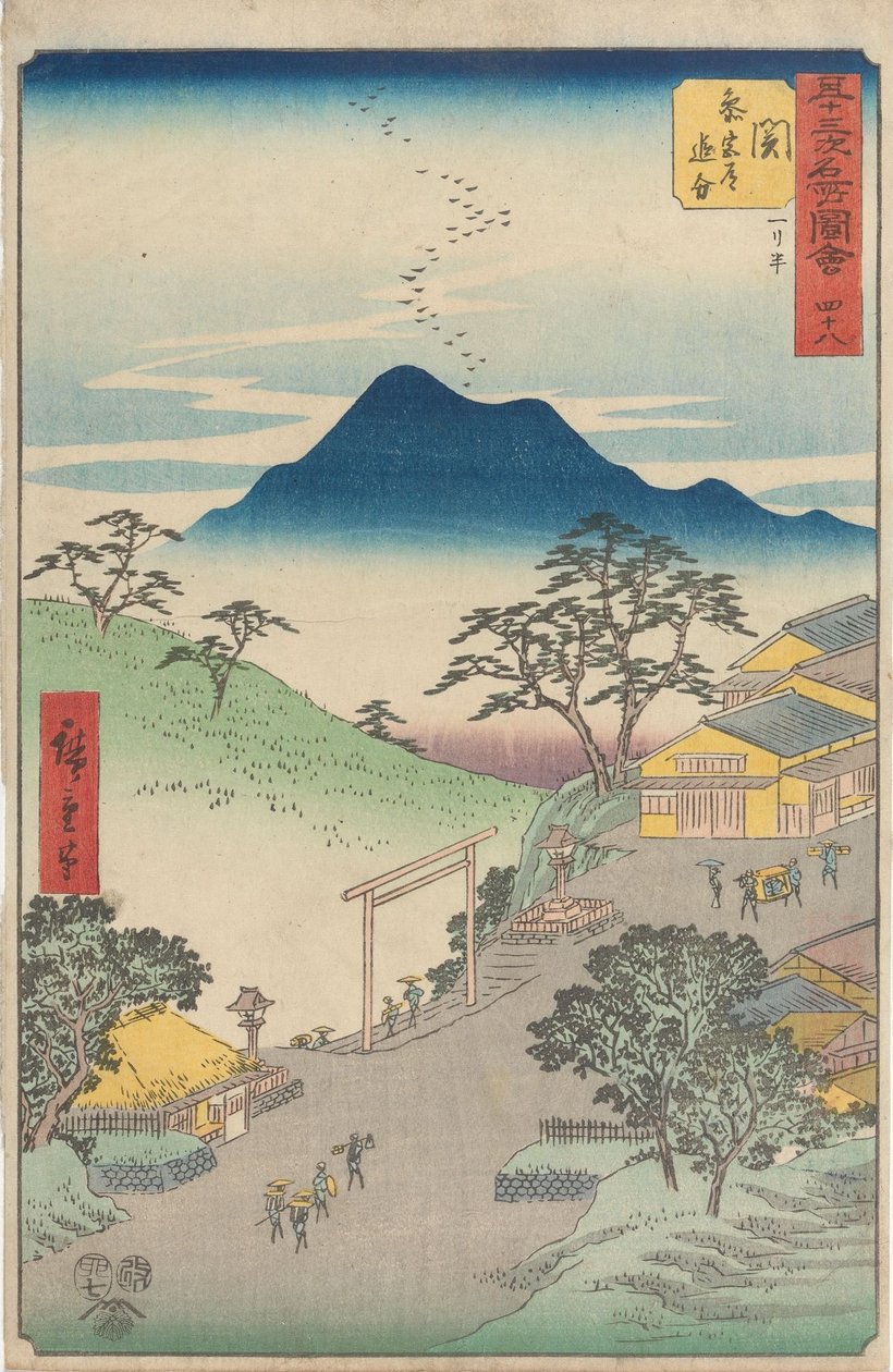 Pontos turísticos famosos das 53 estações de Utagawa Hiroshige