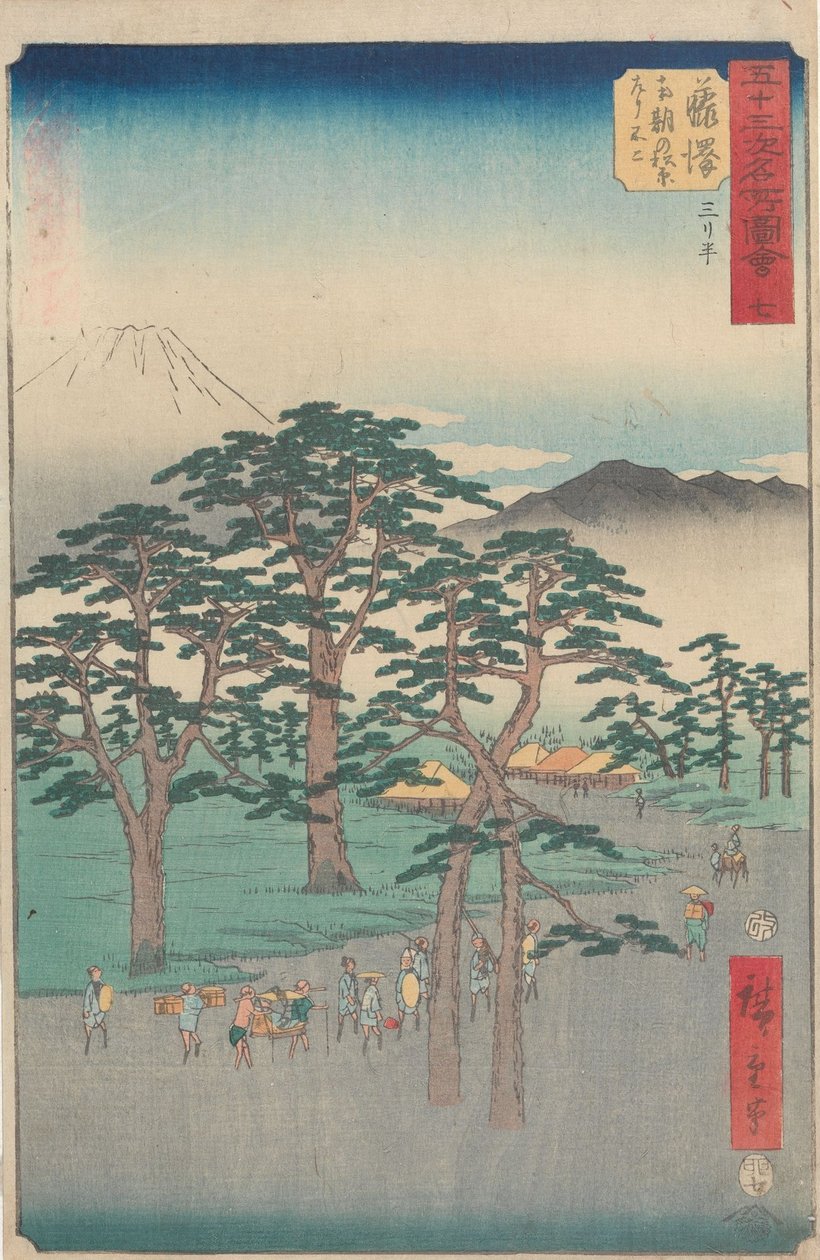 Pontos turísticos famosos das 53 estações de Utagawa Hiroshige