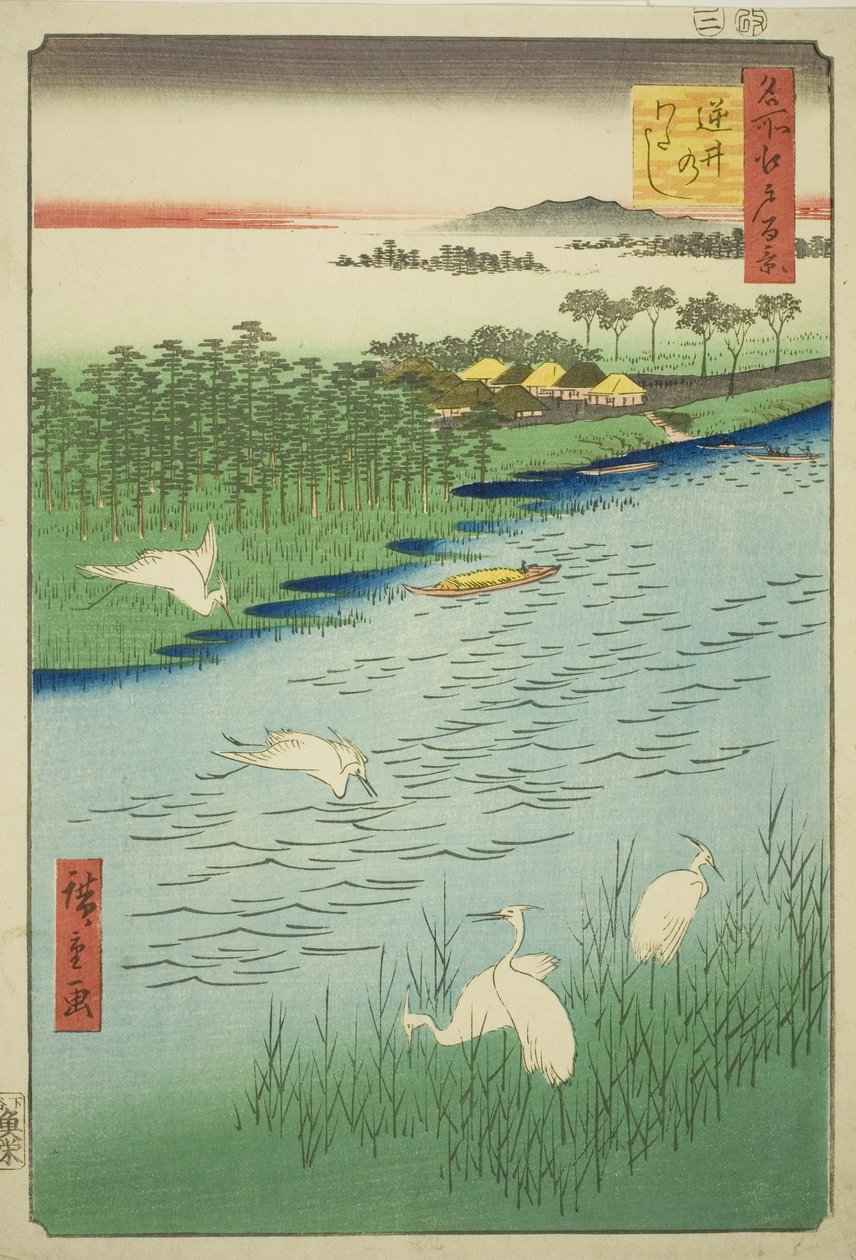 F ry C Rossing at Sakai (I de Sakai), da série ``Ridge for the ridges of the nets Views of Edo (Cem vistas famosas de Edo)